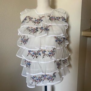 Embroidered layered tank from Anthropologie